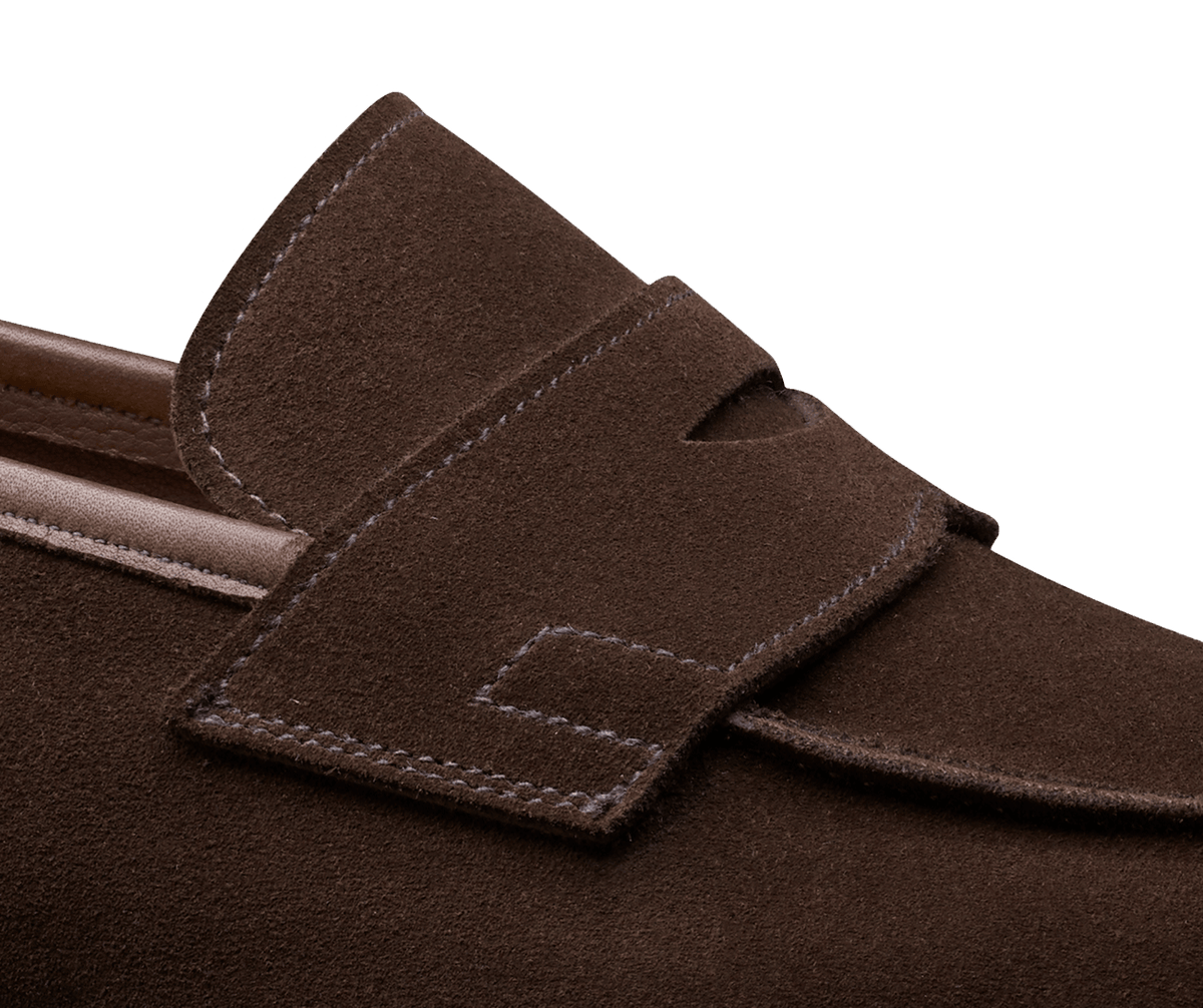 Cadogan Dark Brown Calf Suede