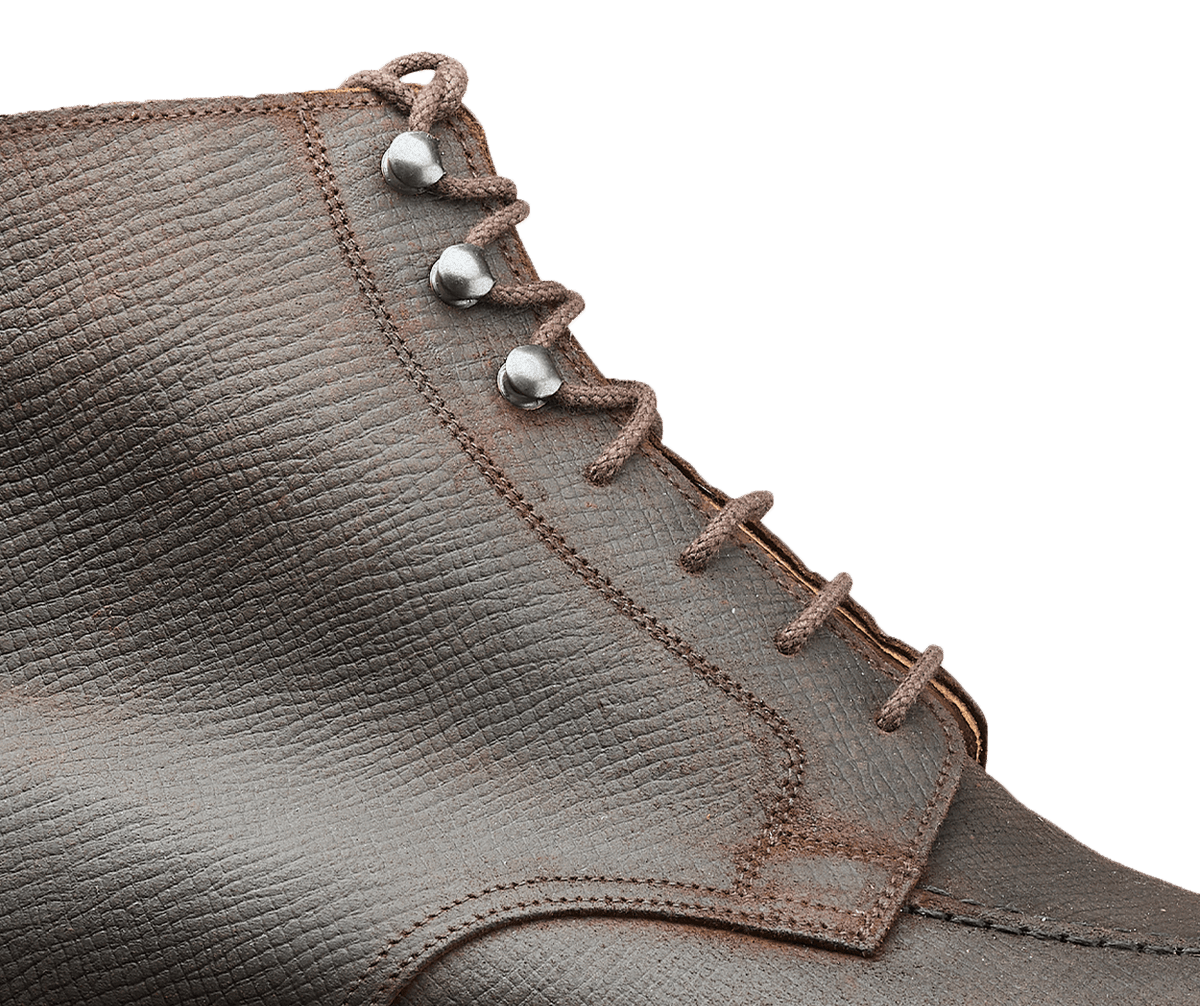 Galway 3 Dark Brown Hatch Grain Rough-Out Suede