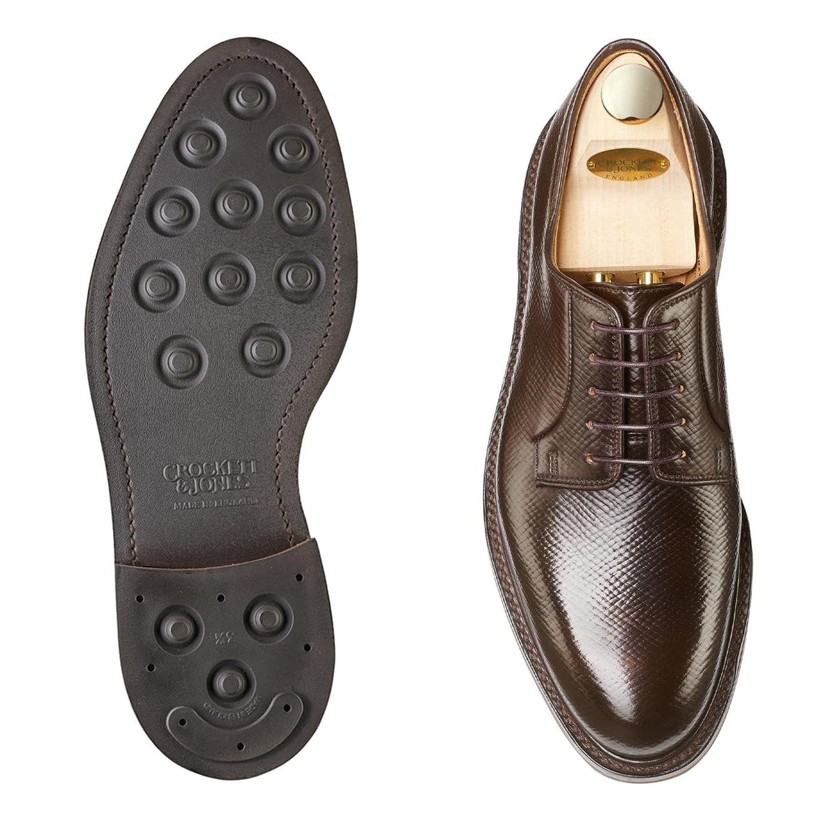 Lanark 5 Dark Brown Hatch Grain Cordovan