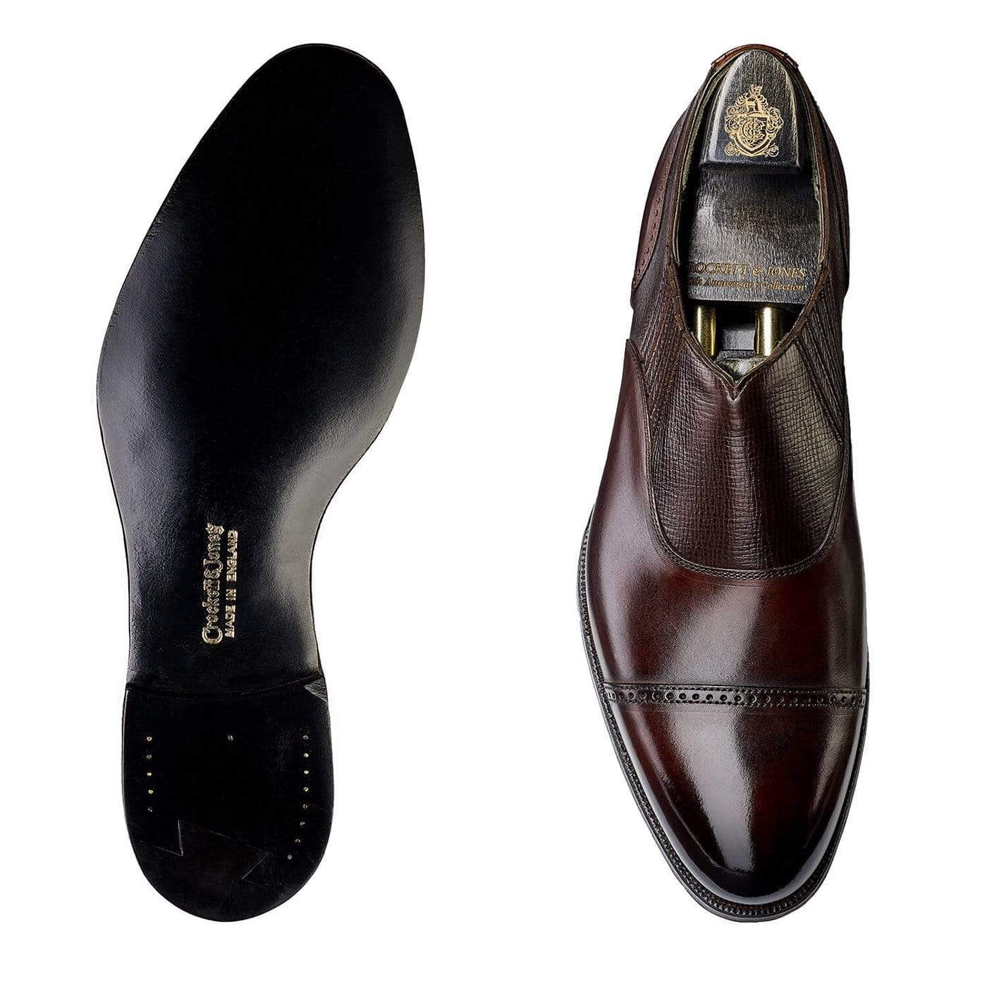 Magee Dark Brown Antique Calf &amp; Dark Brown Willow Grain