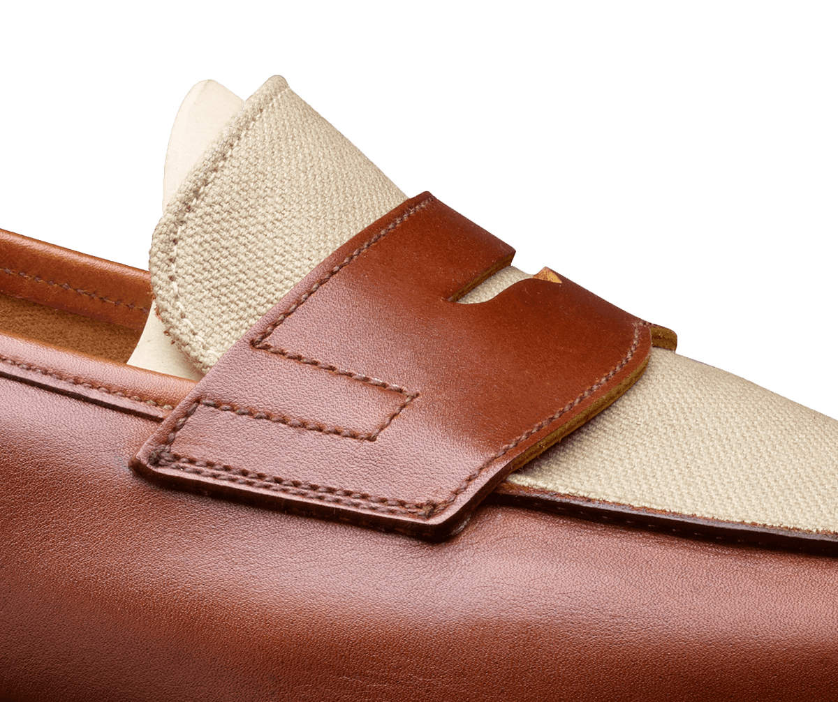 Richmond 2 Tan Burnished Calf & Stone Canvas